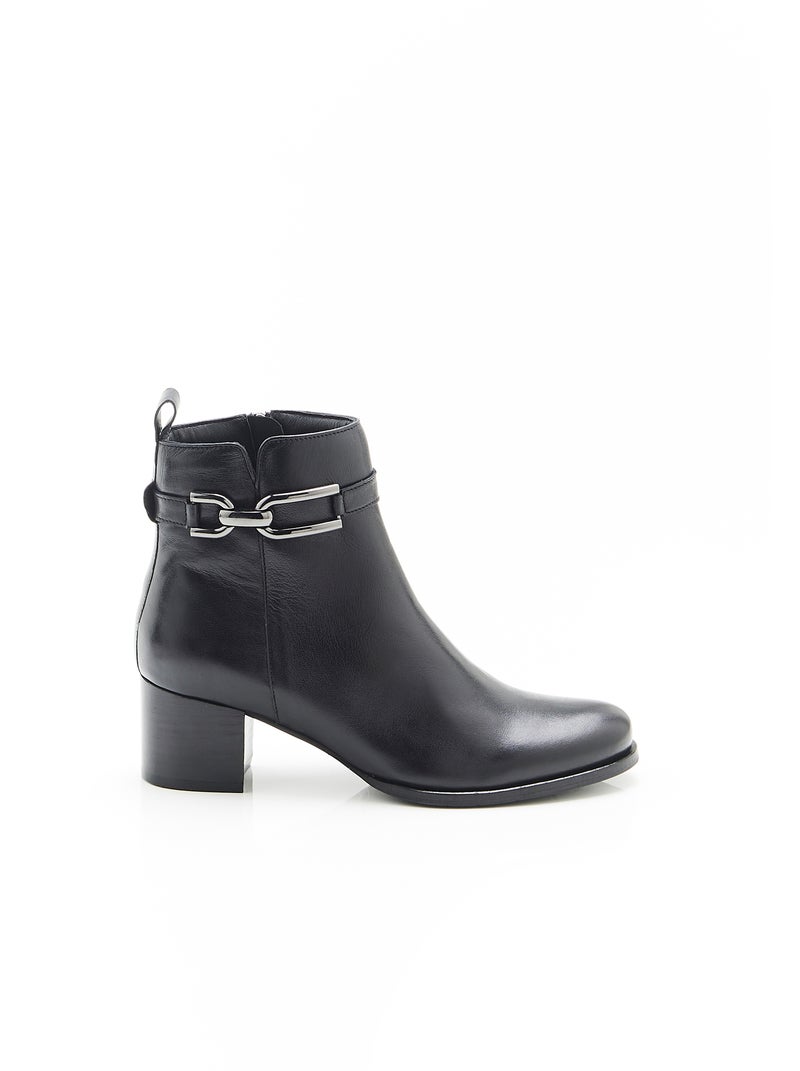 Boots avec boucle fantaisie - Damart Noir - Kiabi