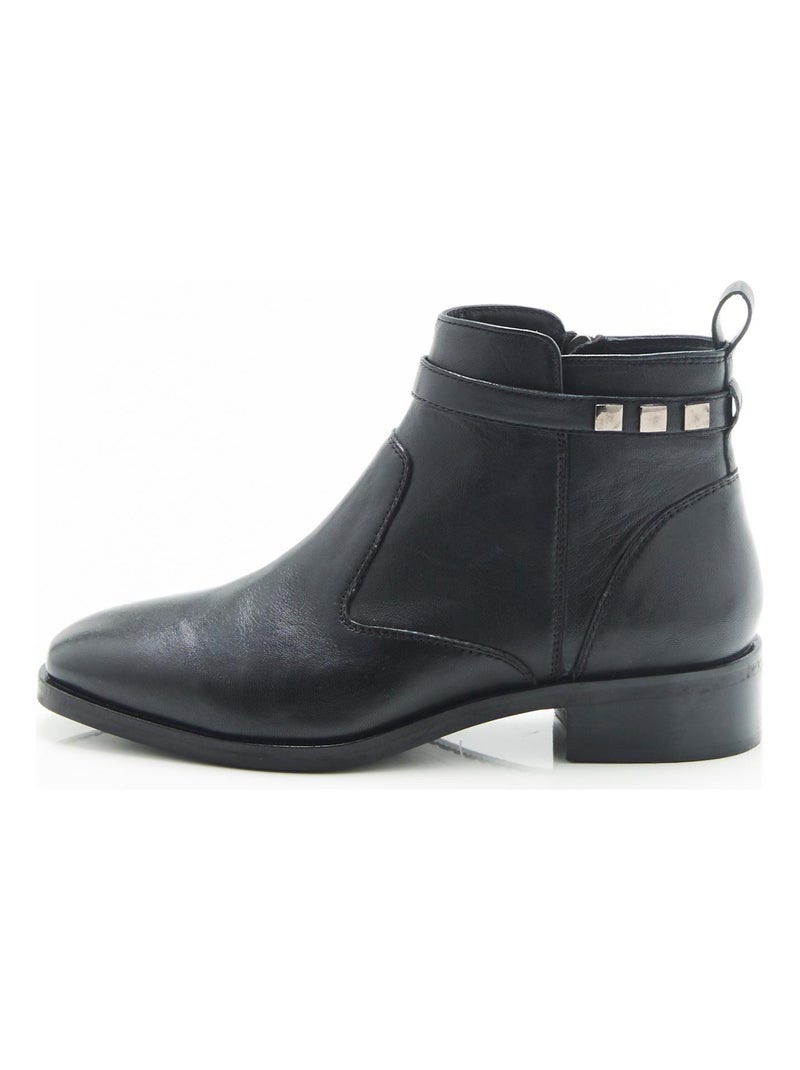 Boots avec bride fantaisie - Damart Noir - Kiabi