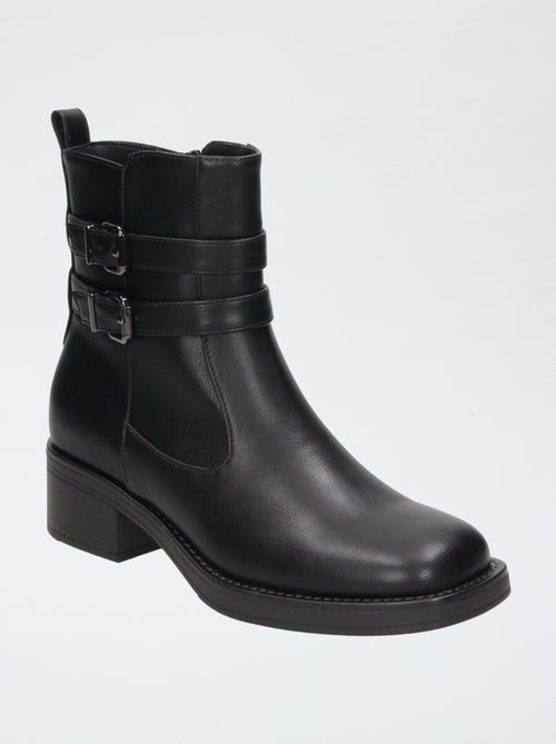 Boots avec brides et ouverture zippées - Kiabi