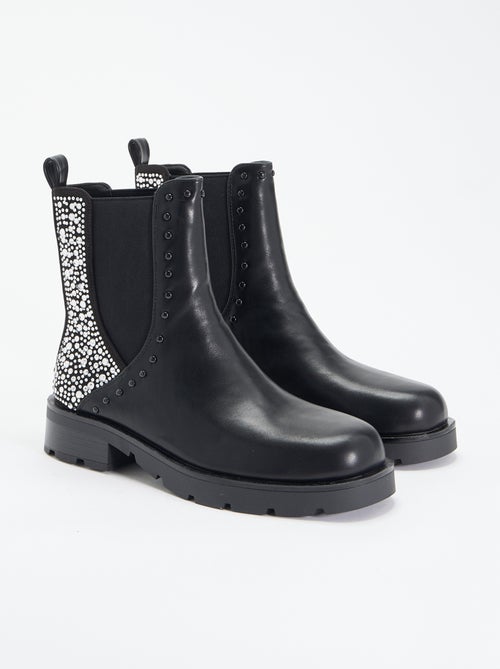 Boots avec empiècement clouté et strass - Kiabi Boots avec empiècement clouté et strass - Kiabi