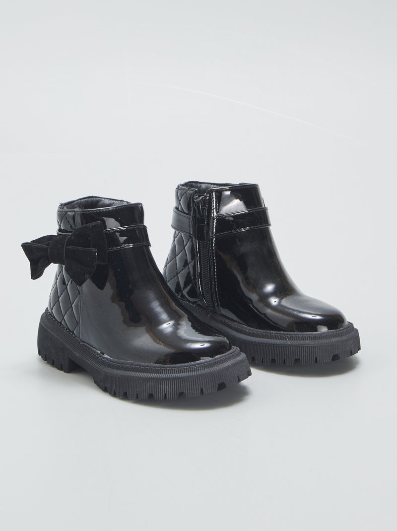 Boots avec nœud noir - Kiabi