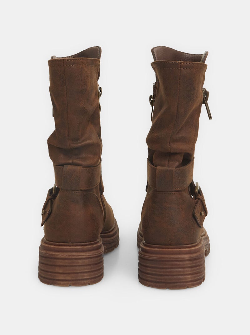 Boots avec sangle BATA Marron - Kiabi