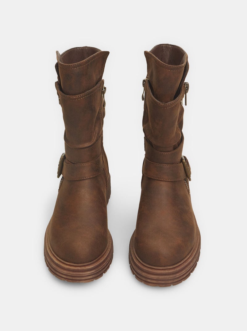 Boots avec sangle BATA Marron - Kiabi