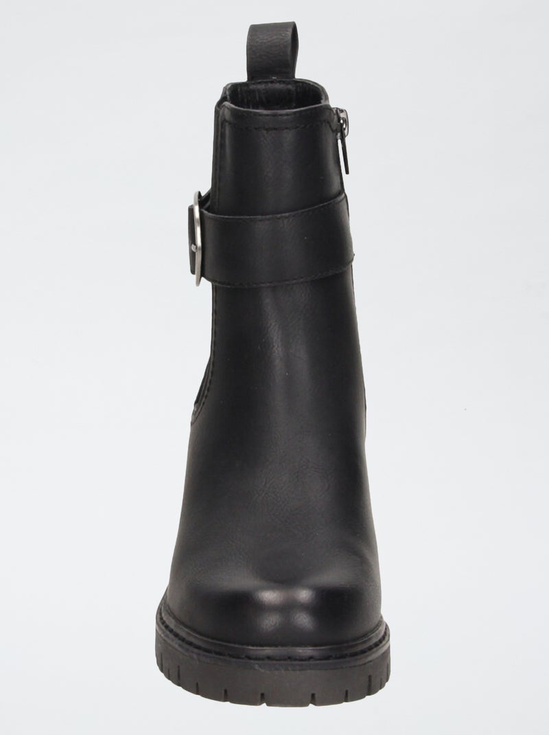 Boots avec semelle crantée Noir - Kiabi
