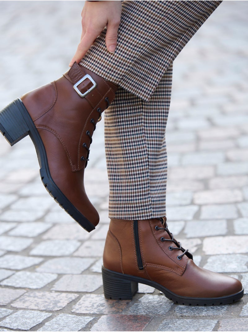 Boots avec zip et lacets - PEDICONFORT Marron - Kiabi