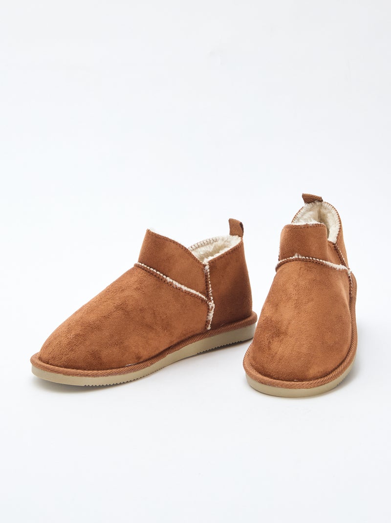 Boots basses fourrées Marron - Kiabi