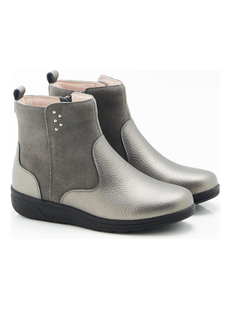 Boots bi-matière - Damart Argenté - Kiabi