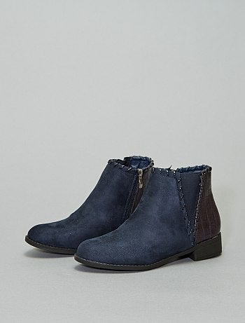 Boots bi-matière 'peau de serpent' - Kiabi