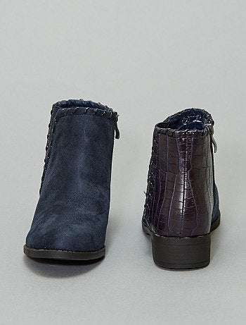 Boots bi-matière 'peau de serpent' - Kiabi