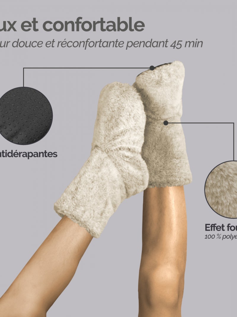 Boots, bottes, chaussons chauffants micro ondes déhoussables - Vivezen Beige - Kiabi