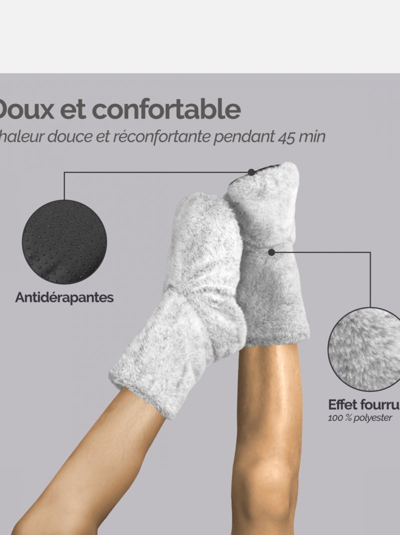 Boots, bottes, chaussons chauffants micro ondes déhoussables - Vivezen Gris clair - Kiabi