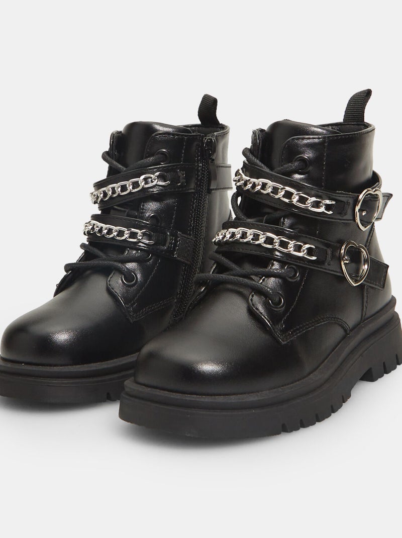 Boots Bubblegummers avec boucle en forme de cœur Noir - Kiabi