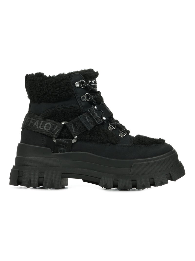 Boots Buffalo Aspha Com Mid Warm Noir - Kiabi