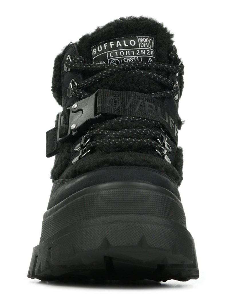 Boots Buffalo Aspha Com Mid Warm Noir - Kiabi