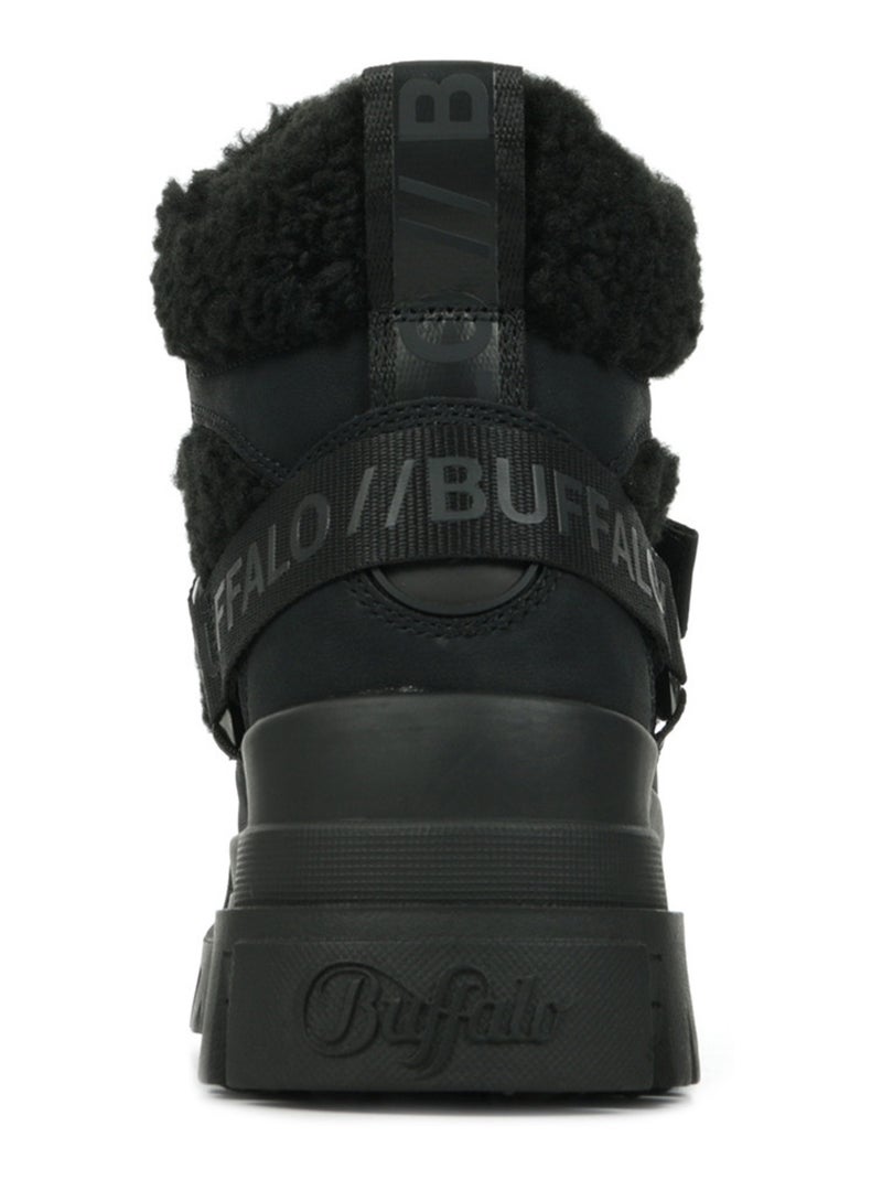 Boots Buffalo Aspha Com Mid Warm Noir - Kiabi