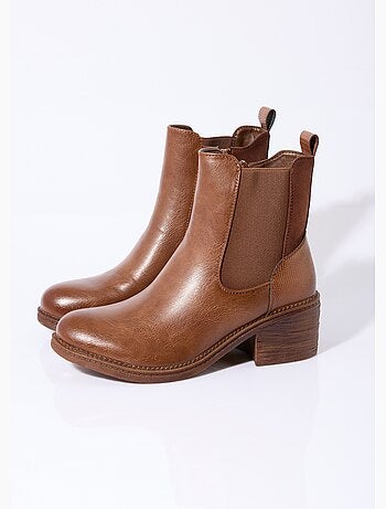 Boots chelsea à talon et bout rond - afibel
