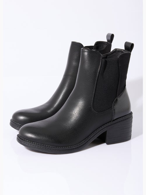 Boots Chelsea à talon et bout rond - AFIBEL - Kiabi