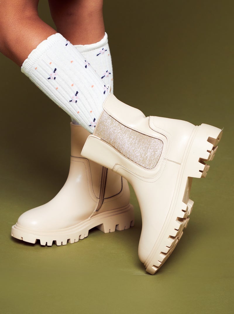 Boots chelsea Beige - Kiabi