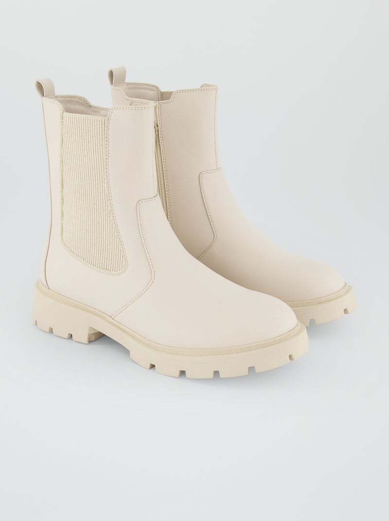 Boots chelsea Blanc - Kiabi