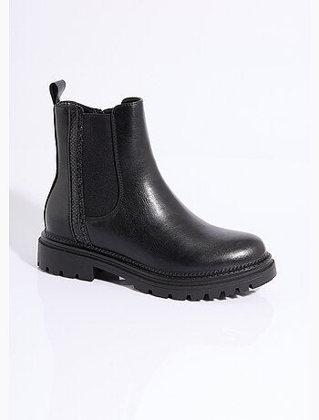 Boots chelsea crantées détails matières - afibel