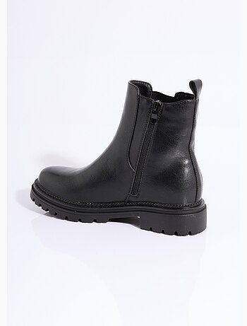 Boots chelsea crantées détails matières - afibel