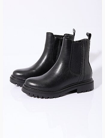 Boots chelsea crantées détails matières - afibel