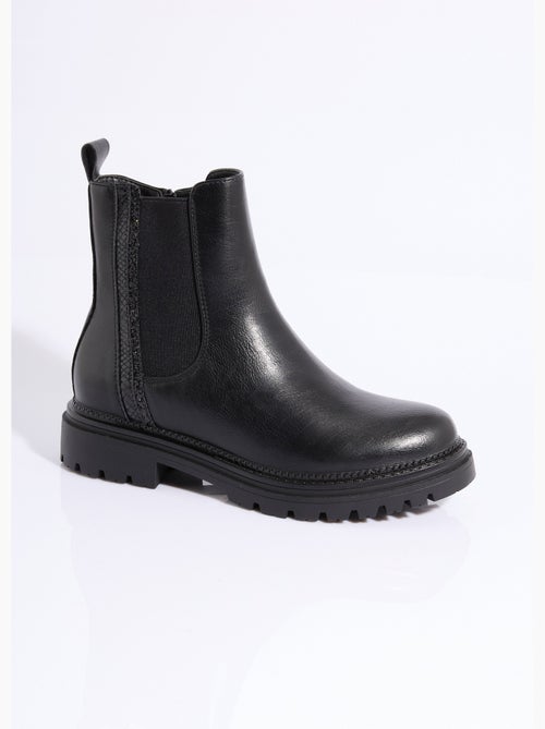 Boots Chelsea crantées détails matières - AFIBEL - Kiabi Boots Chelsea crantées détails matières - AFIBEL - Kiabi
