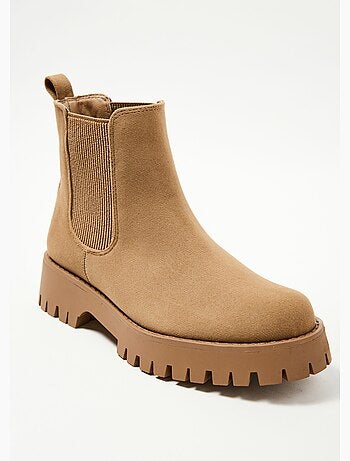 Boots Chelsea effet daim semelle crantée - AFIBEL