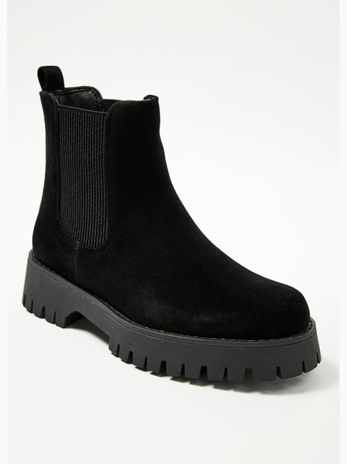 Boots Chelsea effet daim semelle crantée - AFIBEL - Kiabi