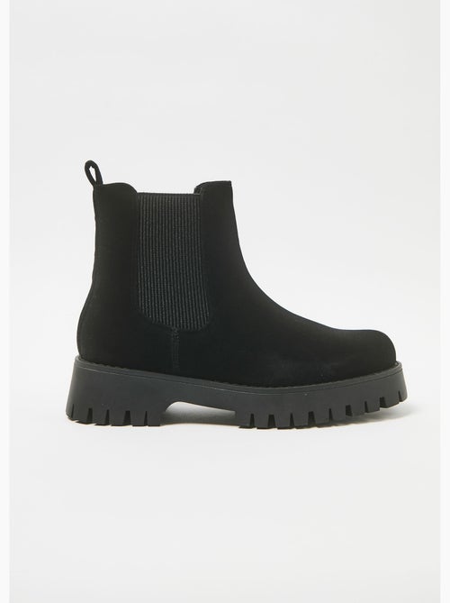 Boots Chelsea effet daim semelle crantée - AFIBEL - Kiabi