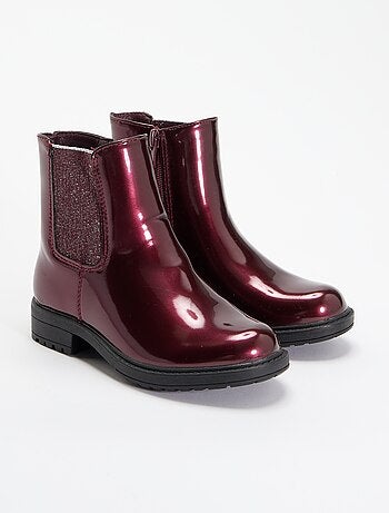 Boots Chelsea en simili avec soufflets pailletés