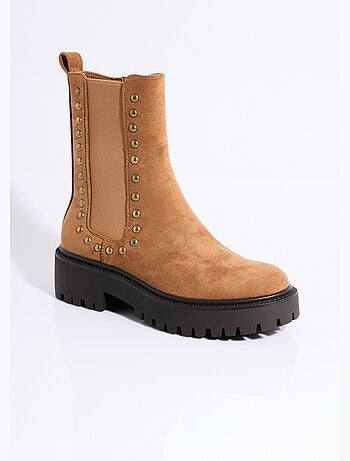 Boots chelsea suédine avec clous métal - afibel