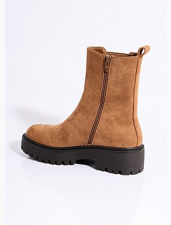 Boots chelsea suédine avec clous métal - afibel