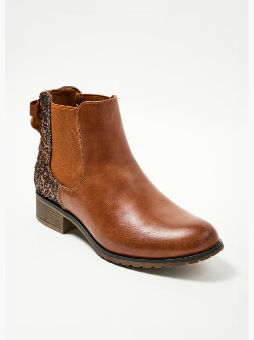 Boots Chelsea talon fantaisie avec n¿ud - AFIBEL - Kiabi