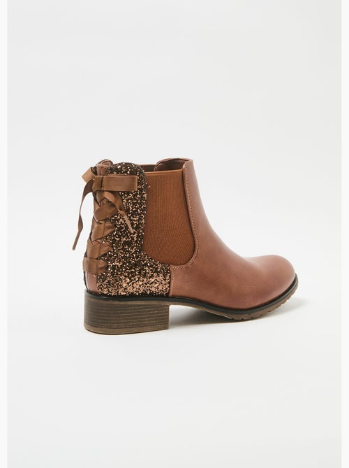Boots Chelsea talon fantaisie avec n¿ud - AFIBEL - Kiabi