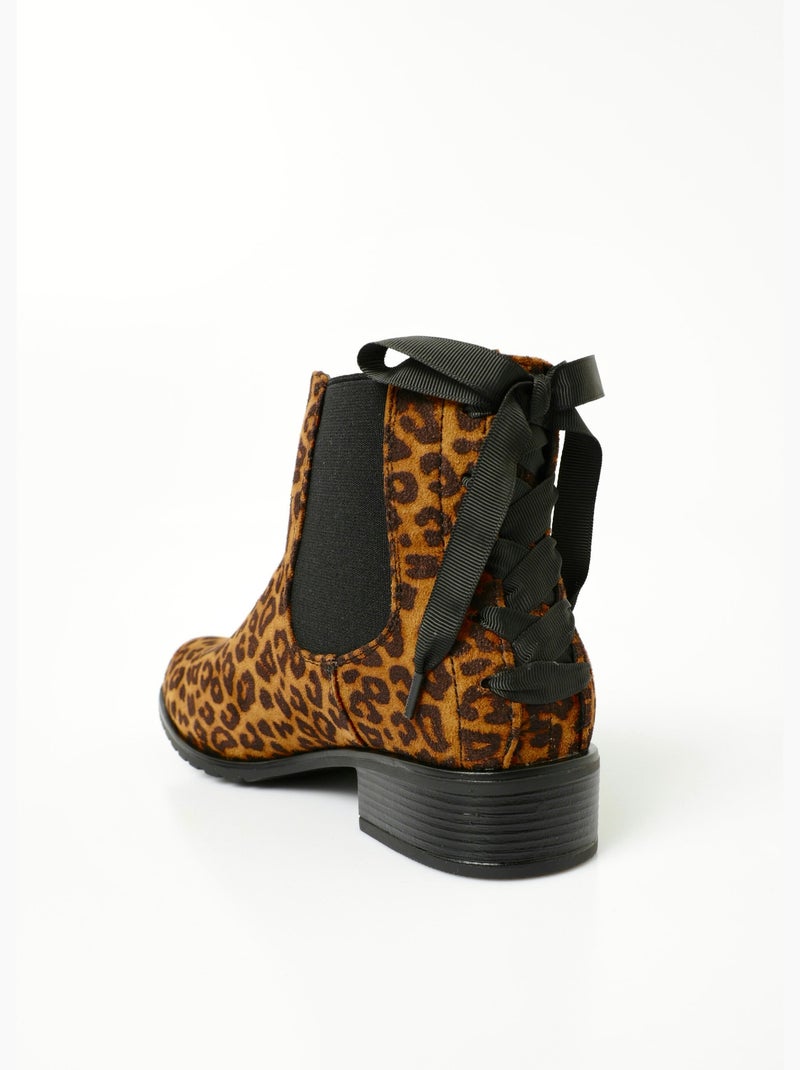 Boots Chelsea talon fantaisie avec n¿ud - AFIBEL N/A - Kiabi