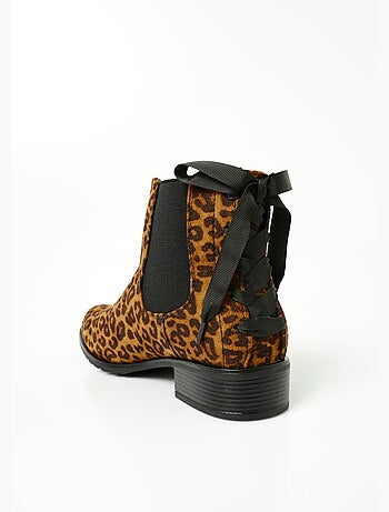 Boots Chelsea talon fantaisie avec n¿ud