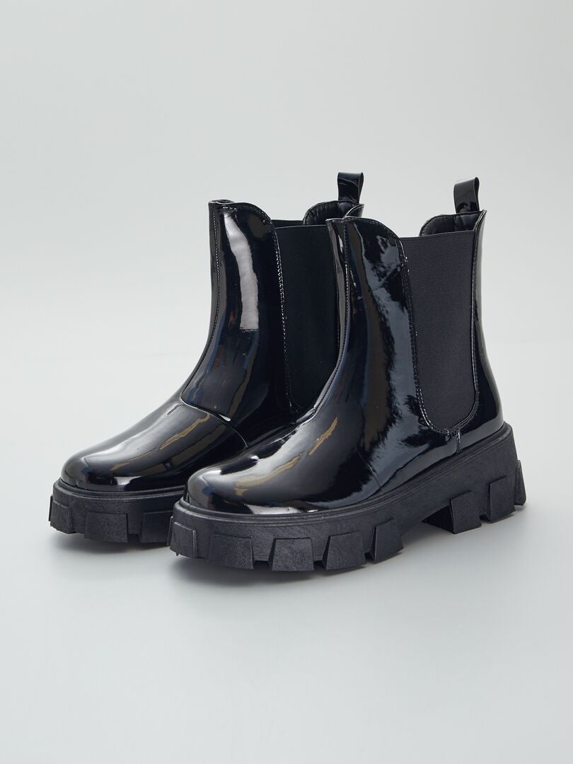 bottines chelsea vernies