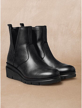 Boots compensées crantées talon 5 cm - PEDICONFORT