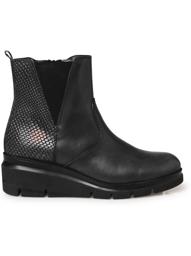 Boots compensées crantées talon 5 cm - PEDICONFORT Noir Noir - Kiabi