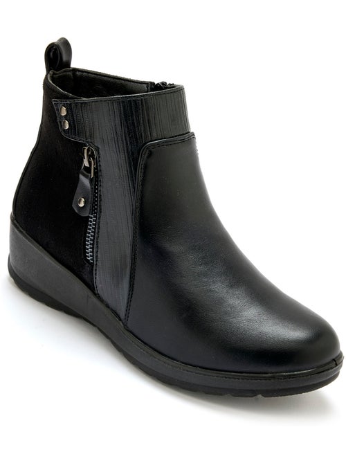 Boots compensées fourrées 2 zips - PEDICONFORT - Kiabi