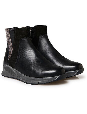 Boots compensées zippées et élastiquées - pediconfort
