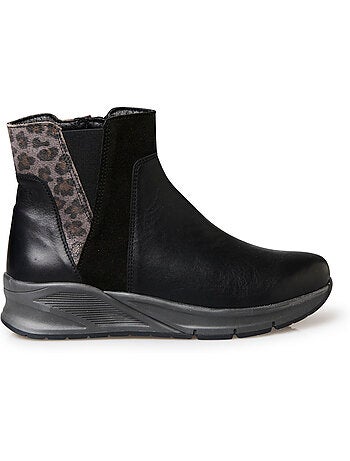 Boots compensées zippées et élastiquées - pediconfort