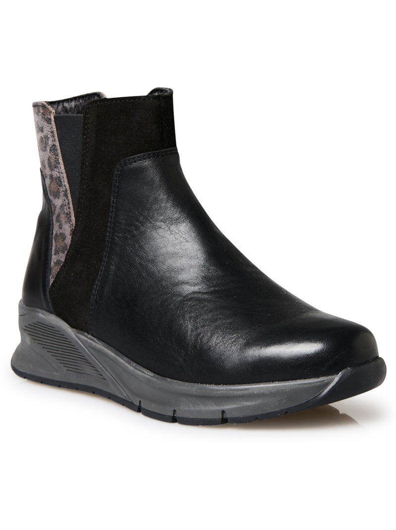 Boots compensées zippées et élastiquées - pediconfort Noir Noir - Kiabi
