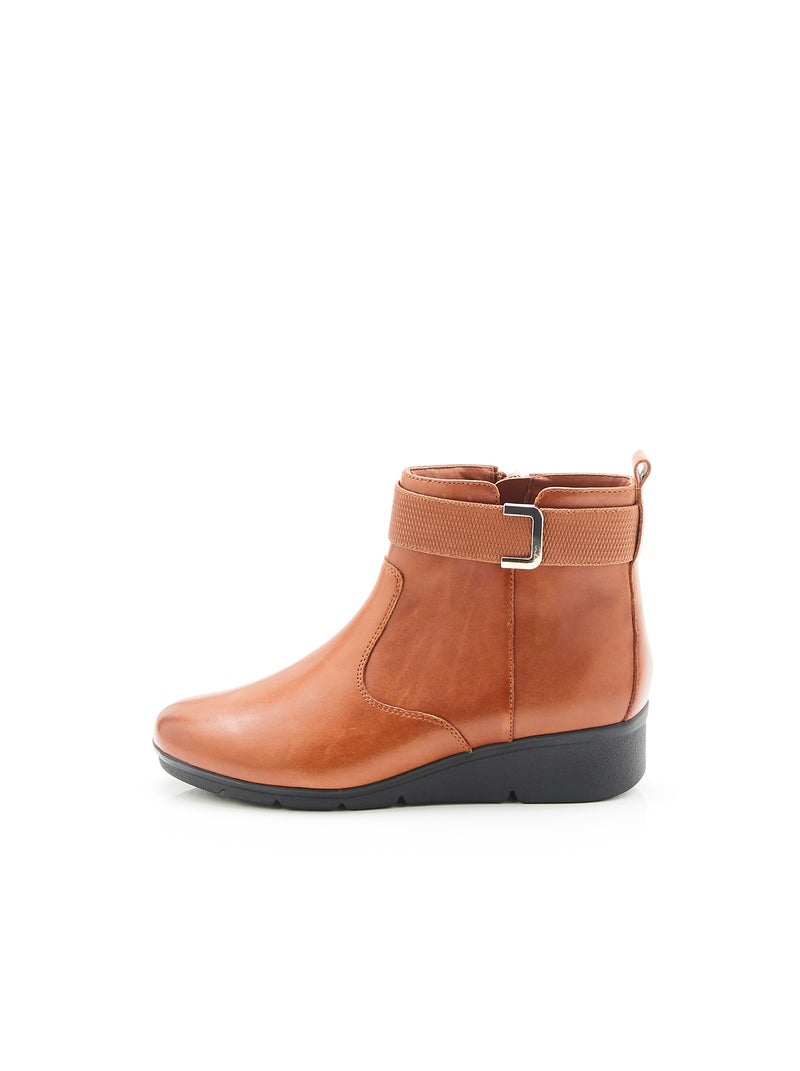 Boots compensés à boucle Amortyl - Damart Marron caramel - Kiabi