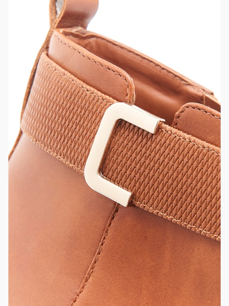 Boots compensés à boucle Amortyl - Damart Marron caramel - Kiabi