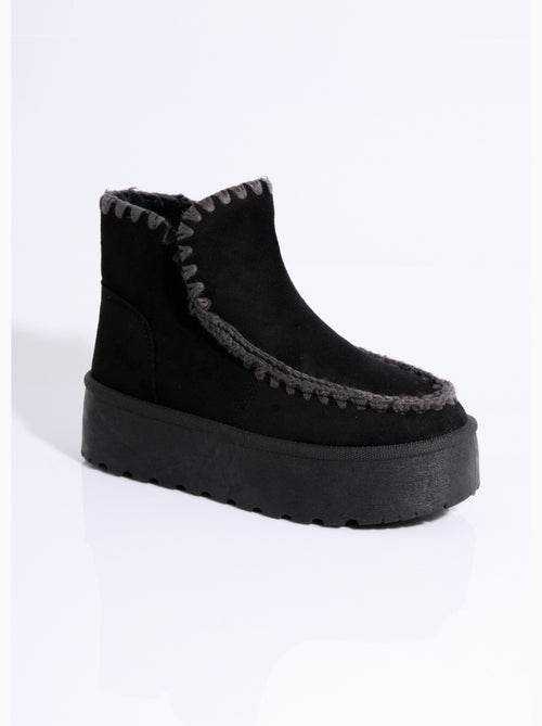 Boots confort compensées en suédine - AFIBEL - Kiabi Boots confort compensées en suédine - AFIBEL - Kiabi