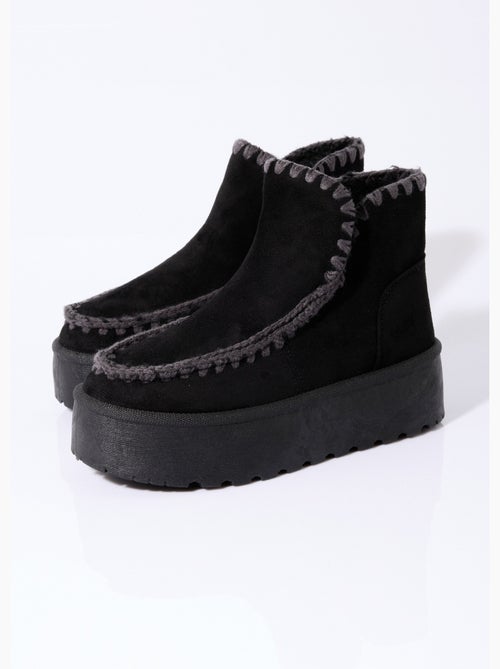 Boots confort compensées en suédine - AFIBEL - Kiabi Boots confort compensées en suédine - AFIBEL - Kiabi