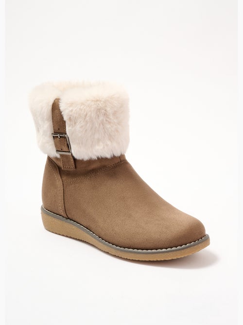 Boots confort, revers fausse fourrure - Afibel - Kiabi