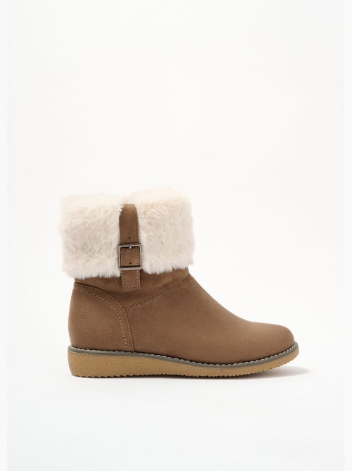 Boots confort, revers fausse fourrure - Afibel - Kiabi